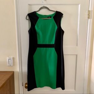 Green and black dress